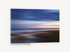 Dusk Streak Horizon, blurred blue horizon abstract seascape, landscape canvas wall art print ready to hang