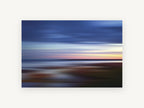 Dusk Streak Horizon, blurred blue horizon abstract seascape, landscape canvas wall art print, front view