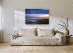Dusk Streak Horizon landscape canvas print on the wall of a living room