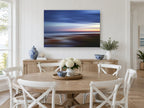 Dusk Streak Horizon landscape canvas print on the wall of a Hamptons dining room