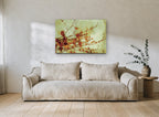 Autumn Vine Rust floral canvas print on the wall of a living room