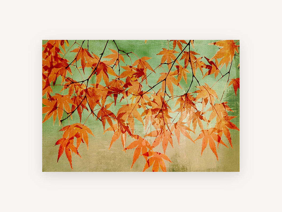 Autumn Maple Canopy, floral canvas wall art print, front view