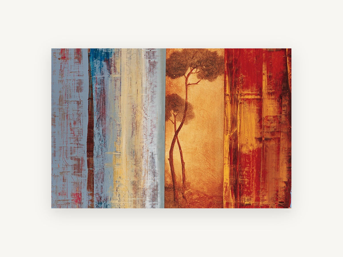 Pines Between Colour Bands, floral canvas wall art print, front view