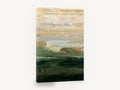 Dusk Over Green Hollow, abstract green landscape trees canvas, landscape canvas wall art print ready to hang