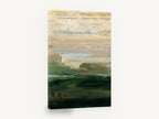 Dusk Over Green Hollow, abstract green landscape trees canvas, landscape canvas wall art print ready to hang