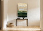 Dusk Over Green Hollow landscape canvas print on the wall of a hallway