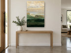 Dusk Over Green Hollow landscape canvas print on the wall of a entry hall