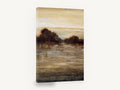 Sienna Water Dusk, dusk lake trees abstract landscape, landscape canvas wall art print ready to hang