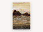 Sienna Water Dusk, dusk lake trees abstract landscape, landscape canvas wall art print, front view