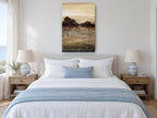 Sienna Water Dusk landscape canvas print on the wall of a bedroom