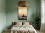 Amber Dusk Grove landscape canvas print on the wall of a bedroom