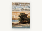 Weathered Plank Grove, lone tree grove abstract landscape, landscape canvas wall art print, front view
