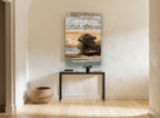 Weathered Plank Grove landscape canvas print on the wall of a hallway