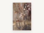 Silver Branches in Glass, floral canvas wall art print, front view