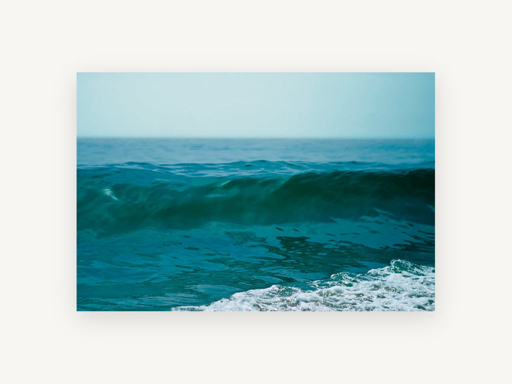 Teal Swell Rising, coastal canvas wall art print, front view