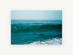 Teal Swell Rising, coastal canvas wall art print, front view