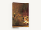 Dancer in Amber, abstract dancer figure brown gold, floral canvas wall art print ready to hang