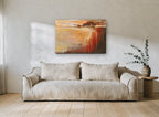 Ember Shore Drift landscape canvas print on the wall of a living room