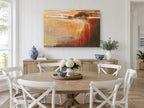 Ember Shore Drift landscape canvas print on the wall of a Hamptons dining room