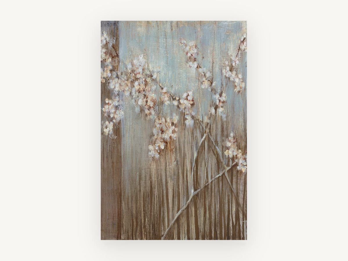 Blossom Rain Branches, floral canvas wall art print, front view
