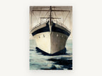 Bow On Calm, coastal canvas wall art print, front view