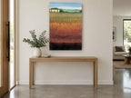 Amber Field Farmhouse landscape canvas print on the wall of a entry hall