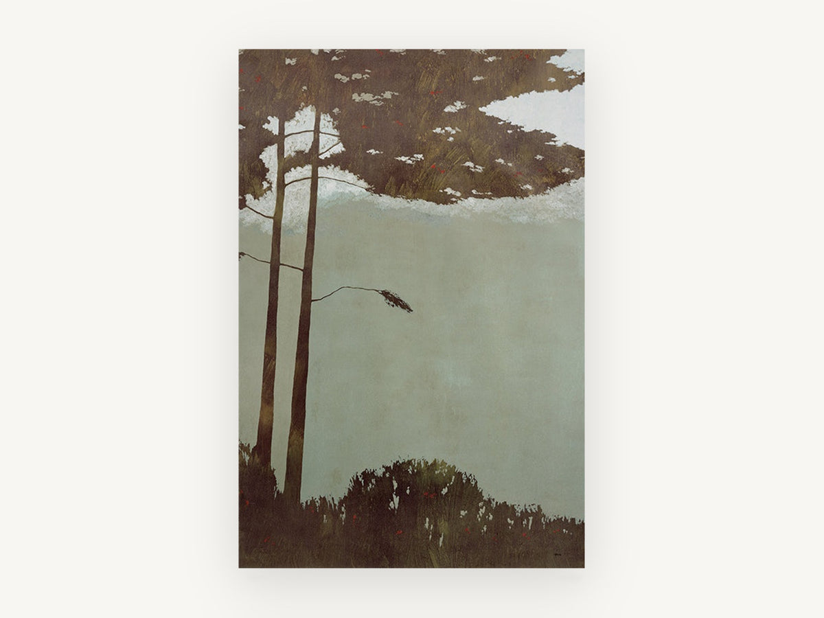 Pine Canopy Mist, floral canvas wall art print, front view