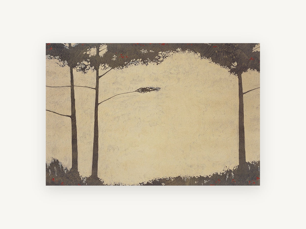 Quiet Pine Clearing, floral canvas wall art print, front view