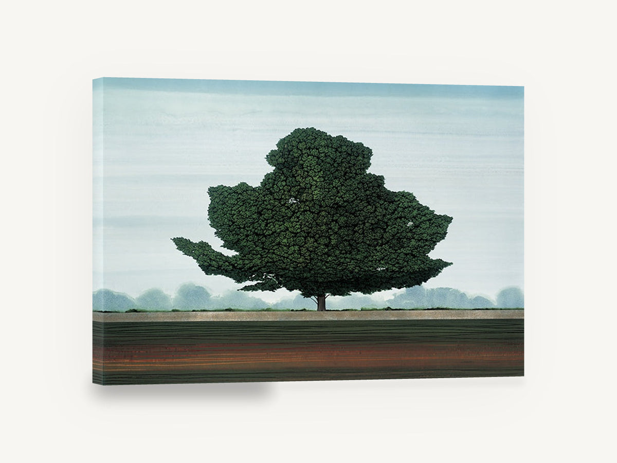 Lone Green Tree, lone green tree landscape painting, floral canvas wall art print ready to hang