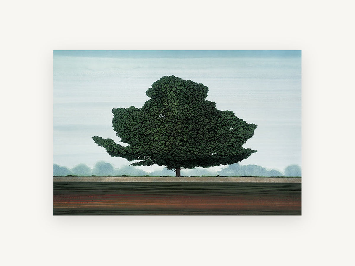 Lone Green Tree, floral canvas wall art print, front view