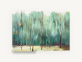 Teal Birch Grove, teal birch forest abstract painting, floral canvas wall art print ready to hang