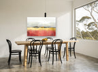 Crimson Field Horizon landscape canvas print on the wall of a dining room