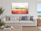 Crimson Field Horizon landscape canvas print on the wall of a beach house living room