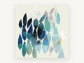 Teal Leaf Drift, floral canvas wall art print, front view