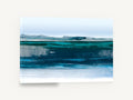 Glacial Teal Shoreline, teal blue abstract landscape, landscape canvas wall art print ready to hang