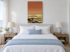 Rust Sky Plain landscape canvas print on the wall of a bedroom