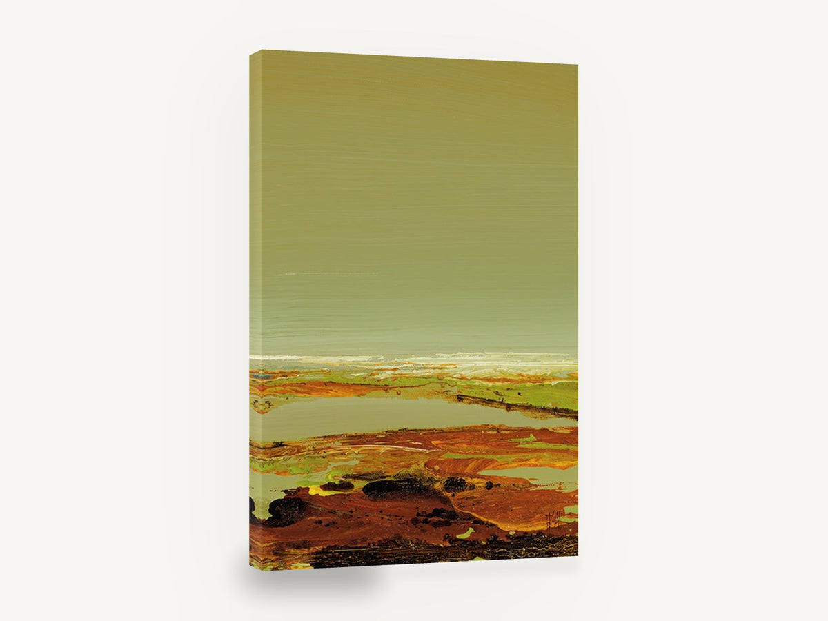 Ochre Tidal Flats, abstract landscape tidal flats, landscape canvas wall art print ready to hang