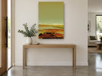 Ochre Tidal Flats landscape canvas print on the wall of a entry hall