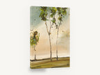 Three Slender Trees, tall slender trees abstract landscape, landscape canvas wall art print ready to hang