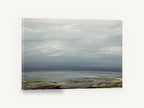 Quiet Before Rain, grey storm sky abstract landscape, landscape canvas wall art print ready to hang