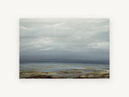 Quiet Before Rain, grey storm sky abstract landscape, landscape canvas wall art print, front view
