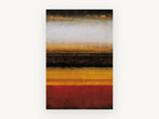 Ember Horizon Bands, warm striped abstract landscape, landscape canvas wall art print, front view