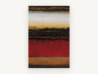Crimson Desert Bands, red horizontal band abstract landscape, landscape canvas wall art print, front view