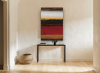 Crimson Desert Bands landscape canvas print on the wall of a hallway