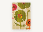 Green Poppy Silhouettes, floral canvas wall art print, front view