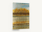 Dripping Gold Treeline, golden autumn trees abstract landscape, landscape canvas wall art print ready to hang