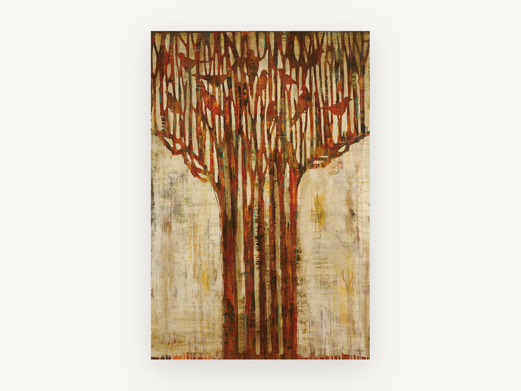 Rust Tree Canopy, floral canvas wall art print, front view