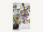 Violet Poppies in Bloom, purple poppies abstract floral painting, floral canvas wall art print ready to hang