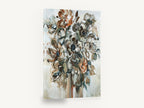 Rust and Slate Bouquet, abstract anemone bouquet earth tones, floral canvas wall art print ready to hang
