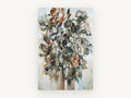 Rust and Slate Bouquet, floral canvas wall art print, front view